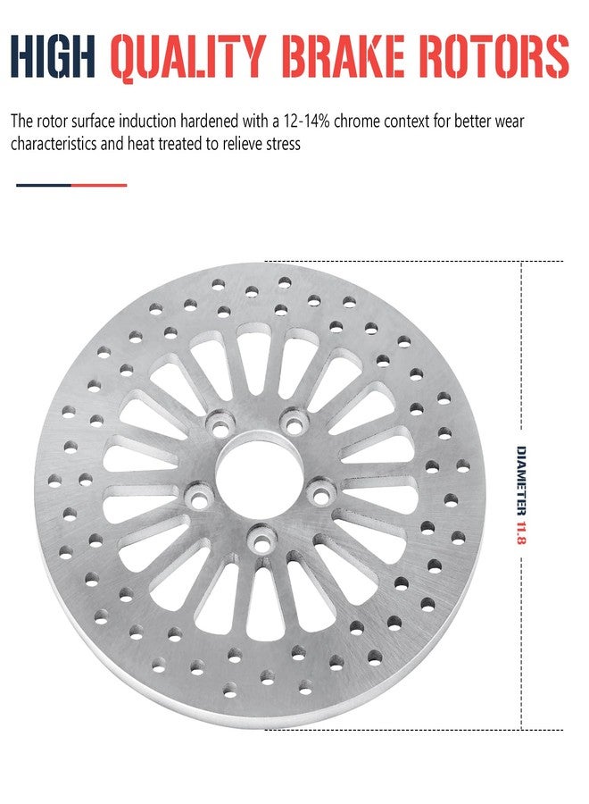 ISEYEC 11.8" Front Brake Rotor For Harley Davidson Touring Models for Road King for Street Glide for Road Glide for Ultra Limitid with Bolts Set Round Holes Stainless Steel Disc 2008-2013 - Image 4
