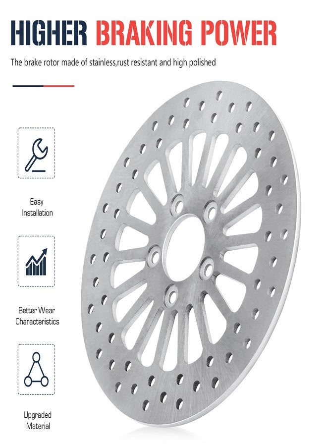 ISEYEC 11.8" Front Brake Rotor For Harley Davidson Touring Models for Road King for Street Glide for Road Glide for Ultra Limitid with Bolts Set Round Holes Stainless Steel Disc 2008-2013 - Image 2