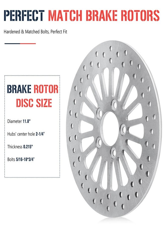 ISEYEC 11.8" Front Brake Rotor For Harley Davidson Touring Models for Road King for Street Glide for Road Glide for Ultra Limitid with Bolts Set Round Holes Stainless Steel Disc 2008-2013 - Image 3