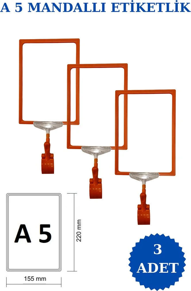 اسطنبول مانكين Istanbul Model 3 Pieces A5 Latch Shelf Tag Basket Tag Framed Label Holder Donkey Hanger Tag