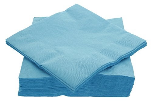 Amcrate Big Party Pack 40 Count Caribbean Blue Dinner Napkins Tableware Ideal for Wedding Party Birthday Dinner Lunch Cocktails 7 x 7 - Image 2