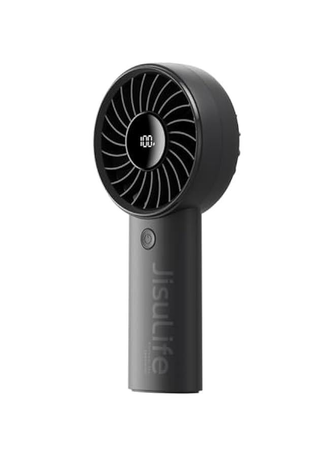 Handheld Fan Life4【5-Speed Turbo Wind Pro】,3600mAh Portable Rechargeable Fan with LED Display, Lanyard;Summer Essentials for Travel,Beach,Vacation,Makeup,Concerts-Black - Image 1