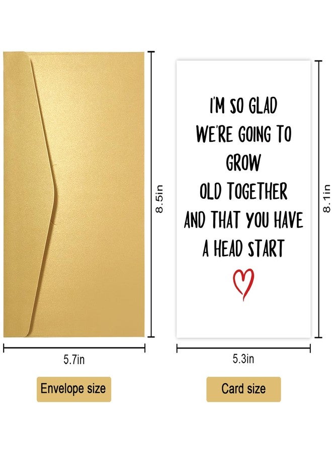 Obbyidk Funny Grow Old Birthday Card for Husband, Humor Older Husband Birthday Card from Wife, Going to Grow Old Together and That You Have A Head Start - Image 2