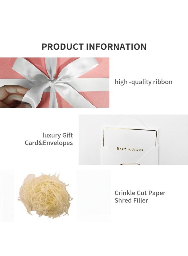 Ouyesyyds Pink Gift Box With Lid,30.5x30.5x25.5cm,Large Box for Presents Packaging for Birthdays,Valentine's Day,Mother's Day,with Ribbon Card Envelope,Shredded Paper Fill - Image 3