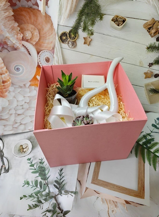 Ouyesyyds Pink Gift Box With Lid,30.5x30.5x25.5cm,Large Box for Presents Packaging for Birthdays,Valentine's Day,Mother's Day,with Ribbon Card Envelope,Shredded Paper Fill - Image 5