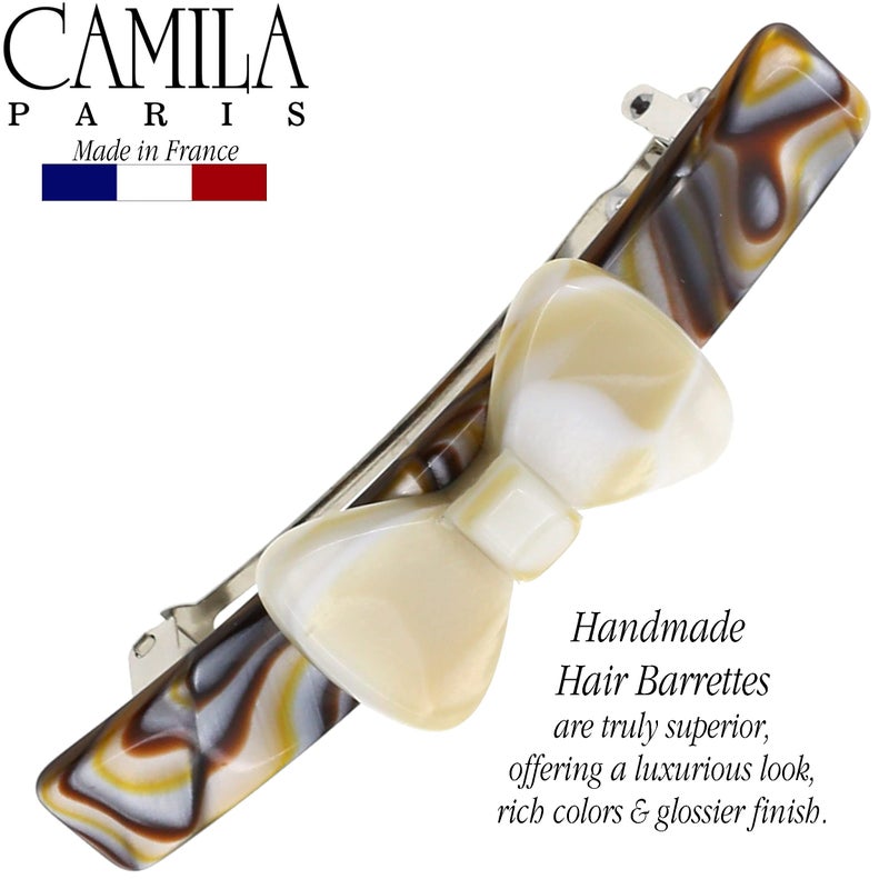 Camila Paris CP3370 French Hair Barrette Clip for Girls, Handmade Onyx and Alba, Strong Hold Grip Hair Clips for Women, No Slip and Durable Styling Girls Hair Accessories, Made in France - Image 2