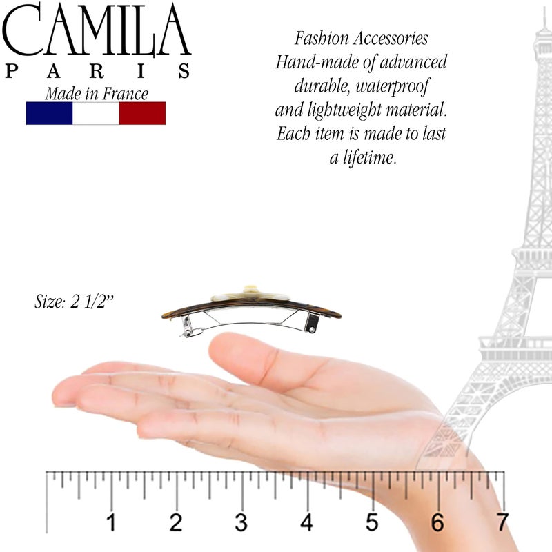 Camila Paris CP3370 French Hair Barrette Clip for Girls, Handmade Onyx and Alba, Strong Hold Grip Hair Clips for Women, No Slip and Durable Styling Girls Hair Accessories, Made in France - Image 3