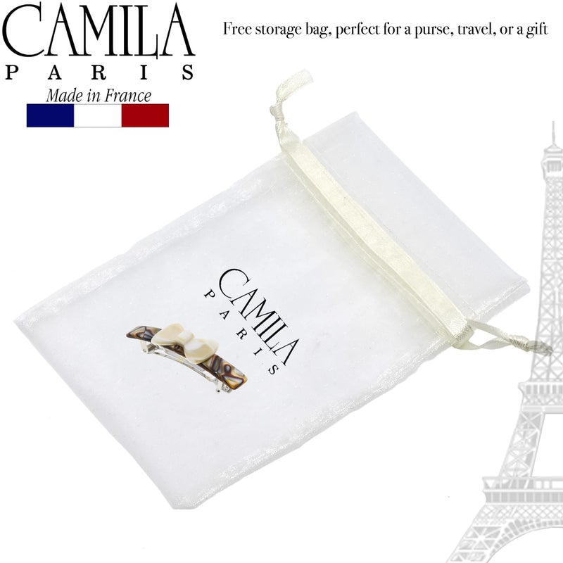 Camila Paris CP3370 French Hair Barrette Clip for Girls, Handmade Onyx and Alba, Strong Hold Grip Hair Clips for Women, No Slip and Durable Styling Girls Hair Accessories, Made in France - Image 5