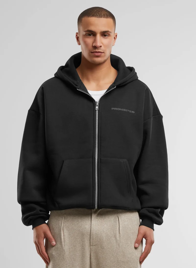 Prohibited Basic Logo Zip-Hoodie