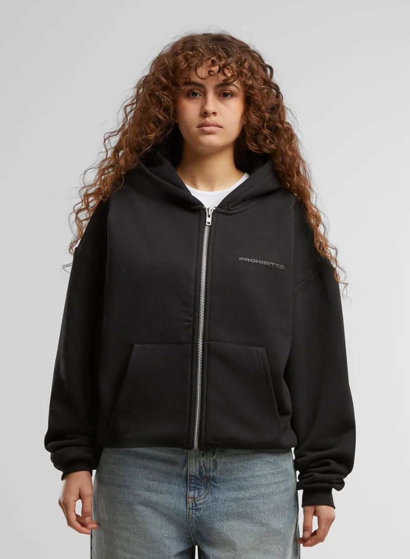 Prohibited Basic Logo Zip-Hoodie