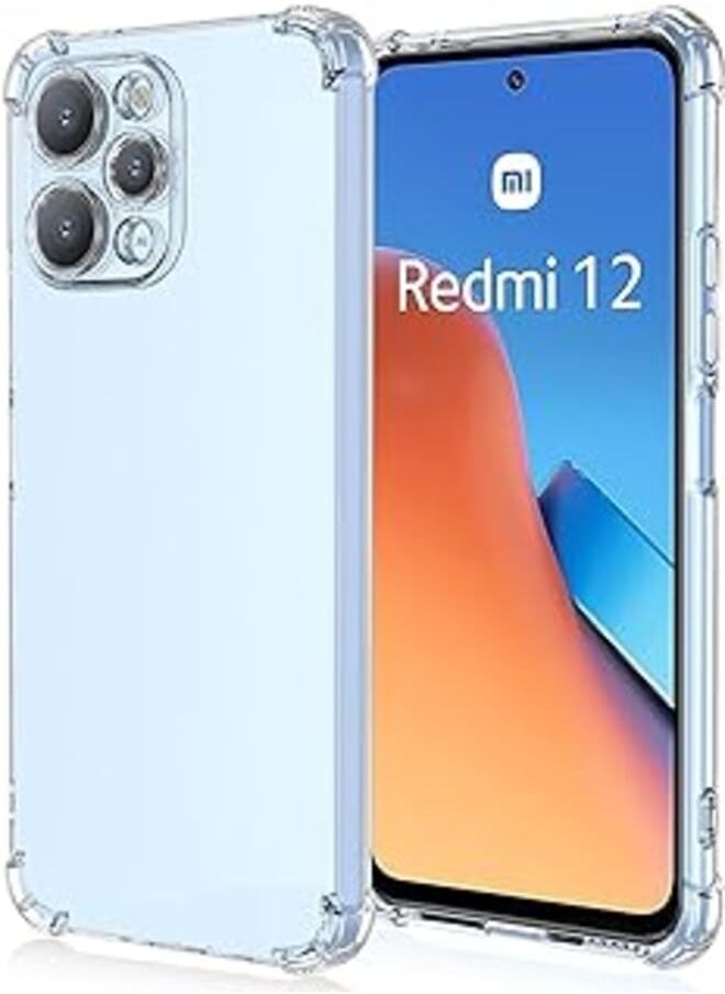 Generic - (Redmi 12 4G) Transparent Soft TPU Four Corner Armor Shockproof Protective Case Cover - Image 1