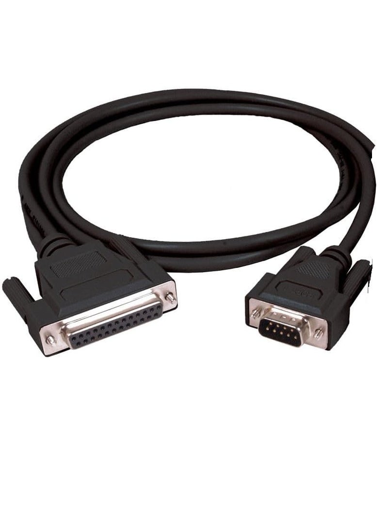 DKURVE® DB9 Male to DB 25 Female Serial RS232 Cable Adapter Cable 1.8M