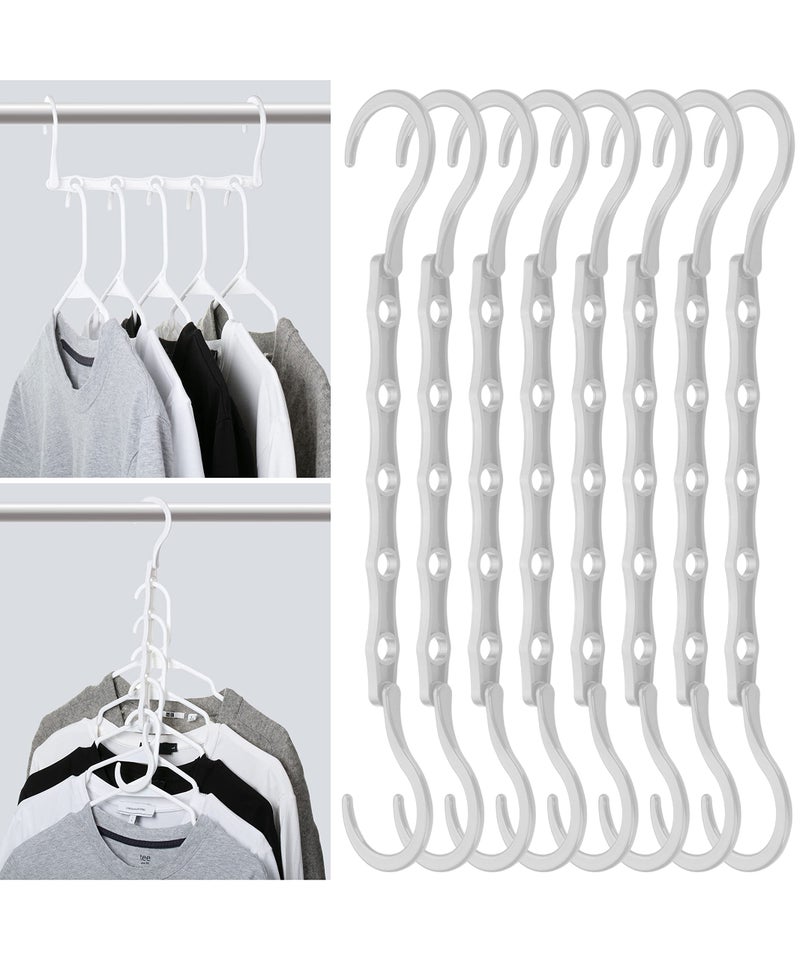 Mr Pen Space Saving Hangers 8 Pack White Space Saver Shirt Hangers Clothes Organizer