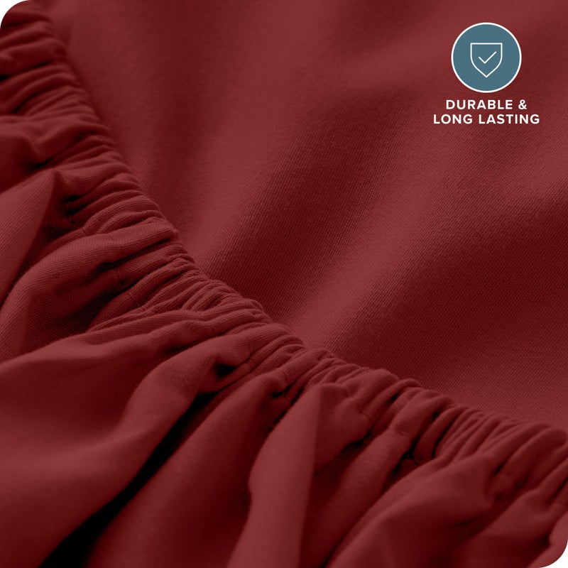 Bare Home Fitted Bottom Sheet Queen Size - Premium 1800 Microfiber - Ultra-Soft Hotel Luxury - Deep Pocket - Durable and Long Lasting (Queen  Rosewood) - Image 5