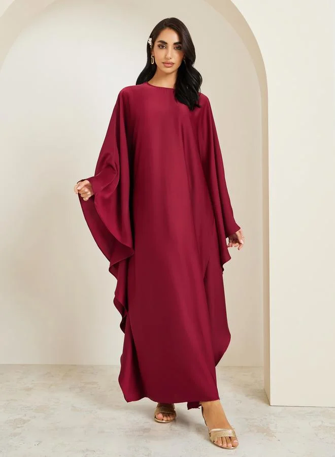 Amirah  Women Draped Kimono Sleeves Jalabiya for Women | Best Price UAE