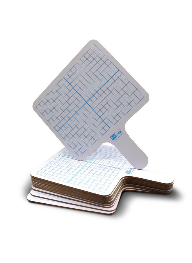 Flipside Products Rectangular Graph Dry Erase Answer Paddles, Double-Sided, Auction, Handheld Whiteboard, Handle Response Board, Classroom Dry Erase, Math Practice, Pack Of 12  - Image 1