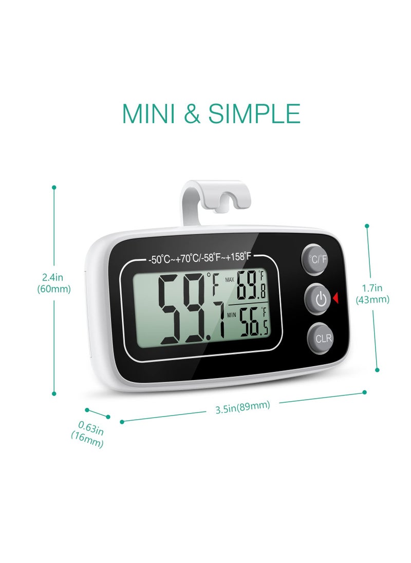 Excefore - Fridge Thermometer, Digital Refrigerator Freezer Thermometer with Clear LCD Display, Max/Min Function, 3 Mounting Options for Kitchen, Home, Restaurants - Image 1