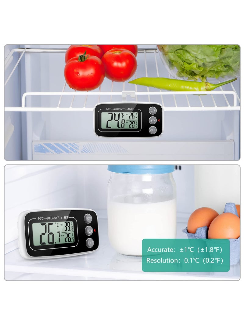 Excefore - Fridge Thermometer, Digital Refrigerator Freezer Thermometer with Clear LCD Display, Max/Min Function, 3 Mounting Options for Kitchen, Home, Restaurants - Image 1
