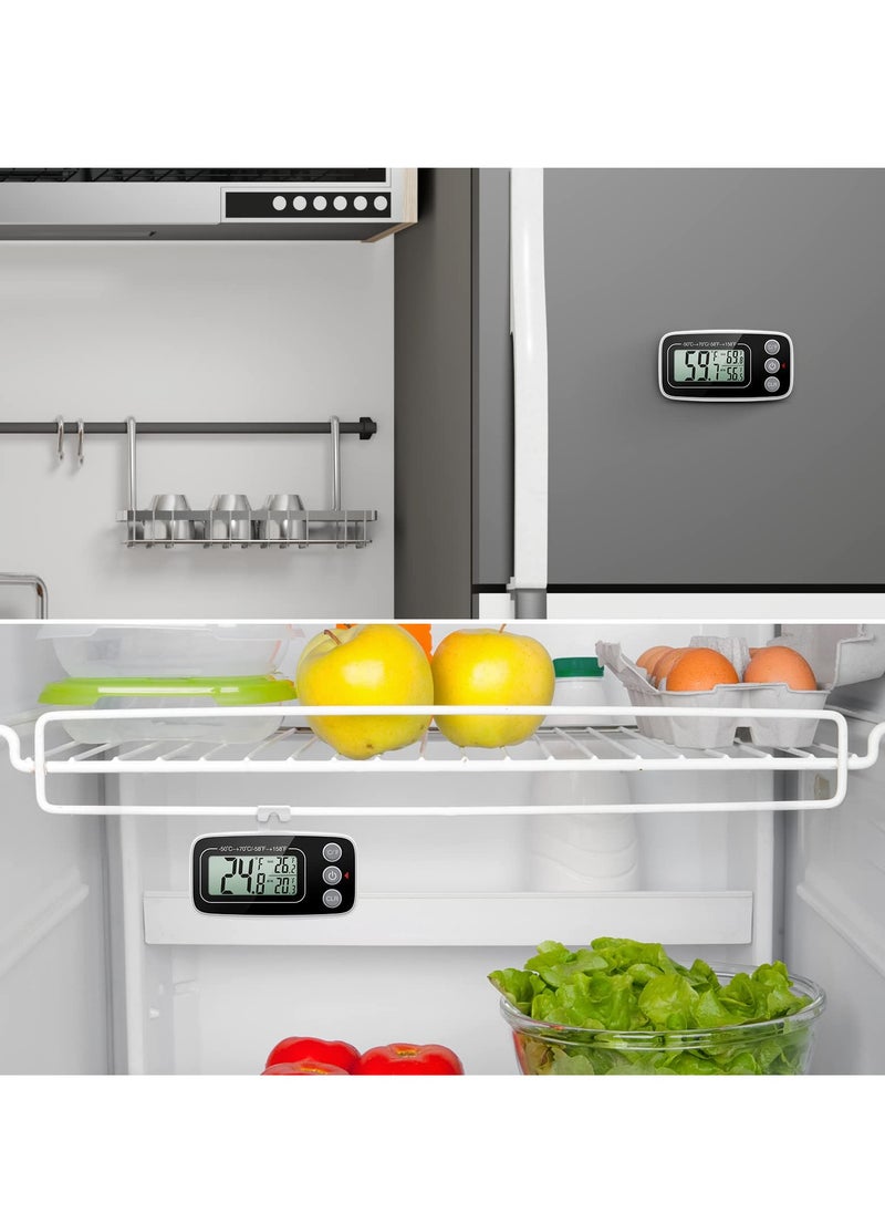 Excefore - Fridge Thermometer, Digital Refrigerator Freezer Thermometer with Clear LCD Display, Max/Min Function, 3 Mounting Options for Kitchen, Home, Restaurants - Image 1