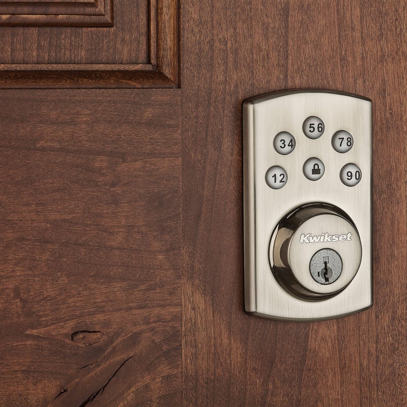 Kwikset Powerbolt 907 Keyless Entry Deadbolt Electronic Door Lock, 6 Button Keypad, Auto Locking, with Keyed Pick Resistant SmartKey Re-Key Security Technology, Satin Nickel - Image 2