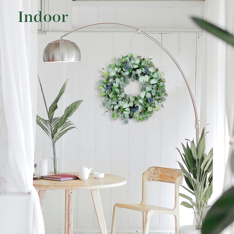 colorspec Eucalyptus Wreath for Front Door, COLORSPEC 24 Inch Eucalyptus Wreath with Olive Leaves and Berries All Year Round, Handmade Green Spring Summer Wreaths for Front Door Indoor Outdoor Wedding Holiday - Image 4