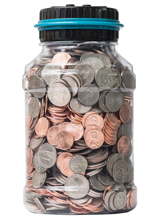 Houseify Electronic Piggy Bank by Houseify, Digital Bank Coin Counter w/LCD Screen, US Coins, Gift for Adults, Teens, Families, Couples, Coworkers, Counts 800-1000 Coins, Takes 2 AAA Batteries - Image 1