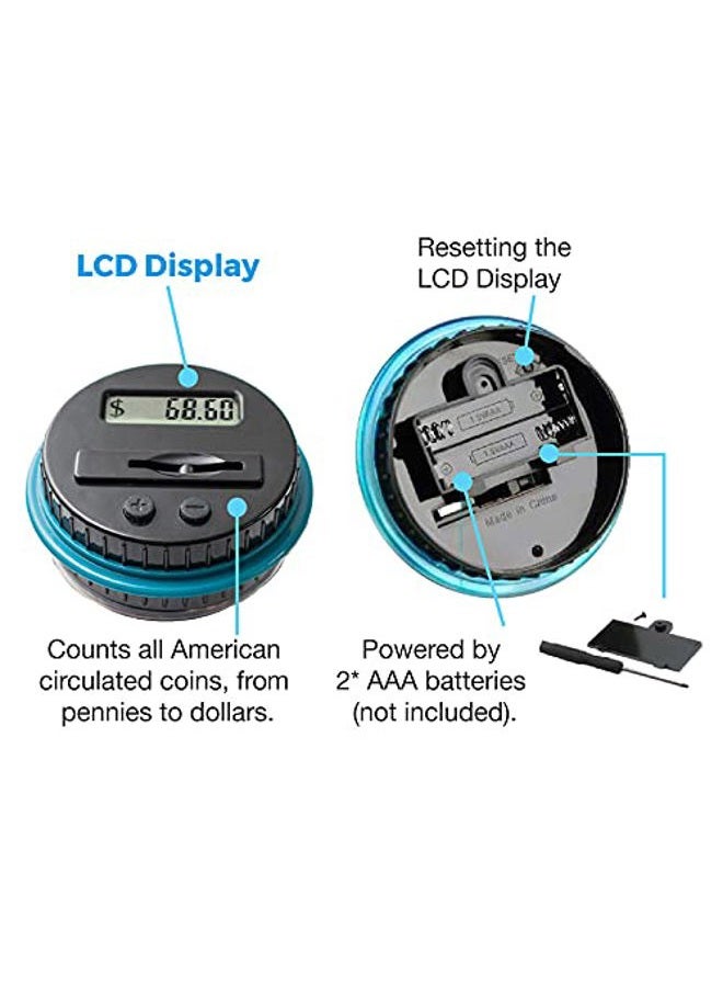 Houseify Electronic Piggy Bank by Houseify, Digital Bank Coin Counter w/LCD Screen, US Coins, Gift for Adults, Teens, Families, Couples, Coworkers, Counts 800-1000 Coins, Takes 2 AAA Batteries - Image 4