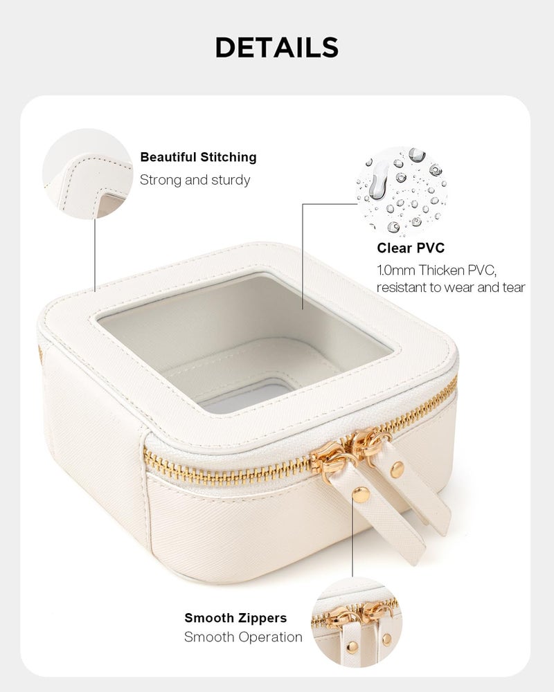 LETGO Clear Makeup Bags Small, Small Clear Makeup Bag for Purse,Mini Clear Makeup Pouch Purse Organizer Fit Carry-on Travel Essentials,Clear Cosmetic Bags for Car Accessories for Women (Mini-White) - Image 3