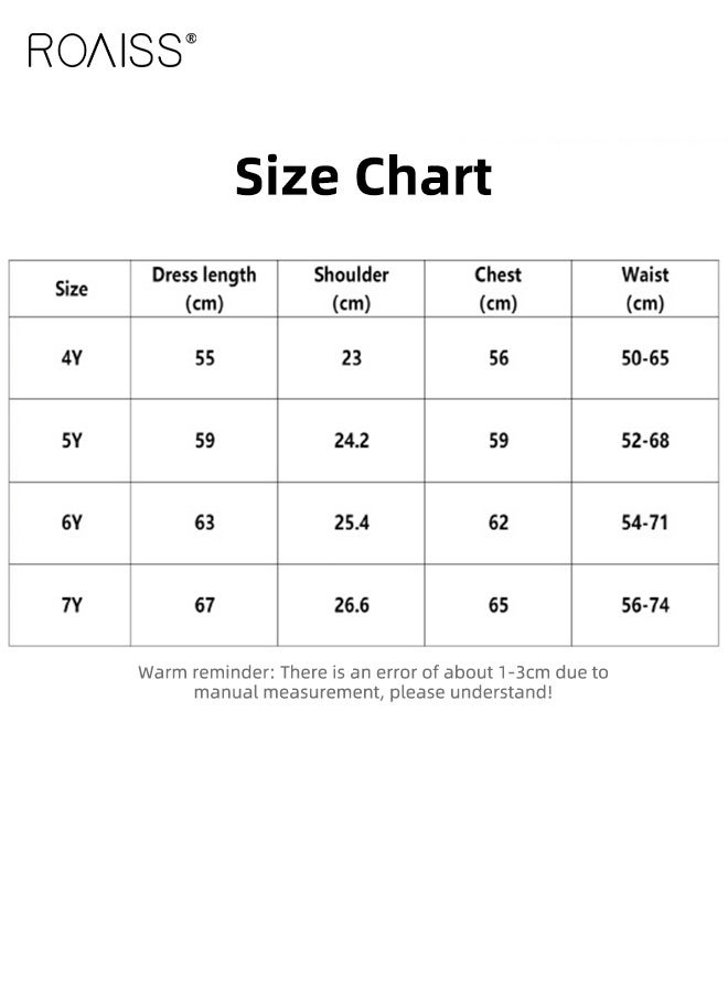roaiss Girls Summer Tulle Dresses, Stylish Sleeveless A-line Dress with Bowknot and Butterfly Patterns, Elegant Princess Dress for Little Girls, Suitable for Daily Wear and Outdoor Activities - Image 5