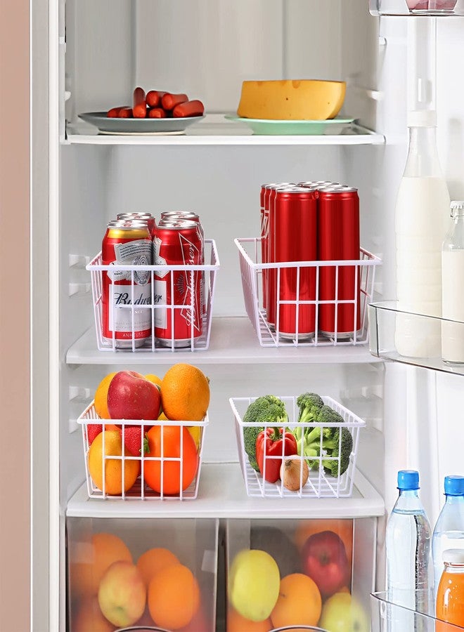 Orgneas Freezer Organizer Bins Metal Wire Storage Baskets for Upright Refrigerator Chest Freezer, Kitchen Pantry Storage and Organization for Fruit Vegetable Soda Cans Toys and Snacks, Set of 4 - Image 5