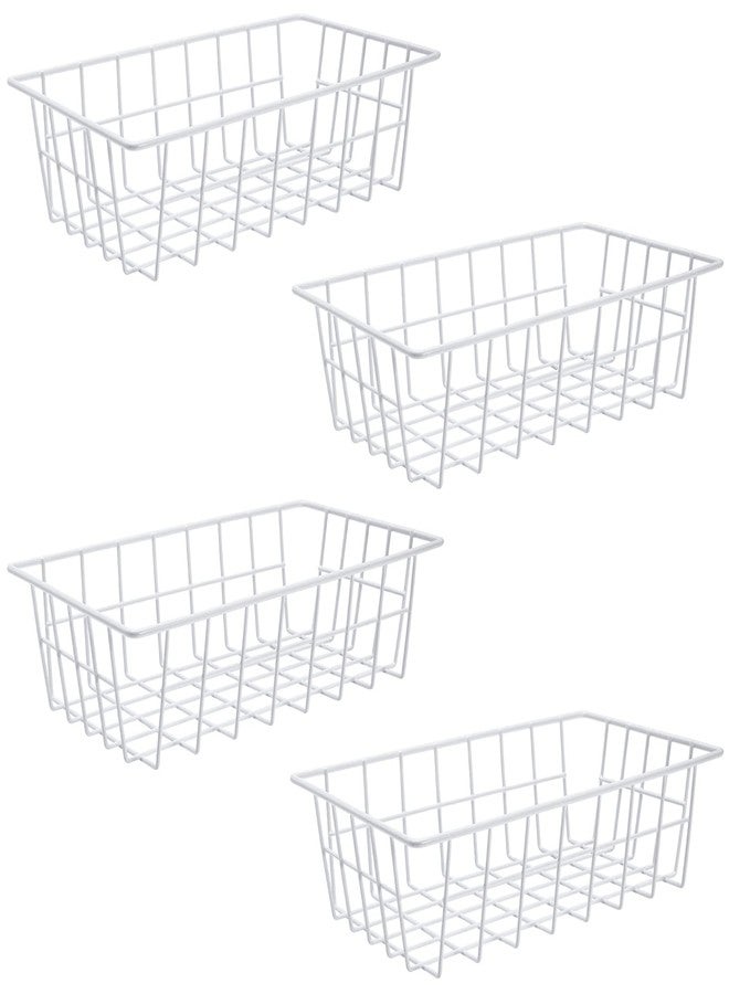 Orgneas Freezer Organizer Bins Metal Wire Storage Baskets for Upright Refrigerator Chest Freezer, Kitchen Pantry Storage and Organization for Fruit Vegetable Soda Cans Toys and Snacks, Set of 4 - Image 1