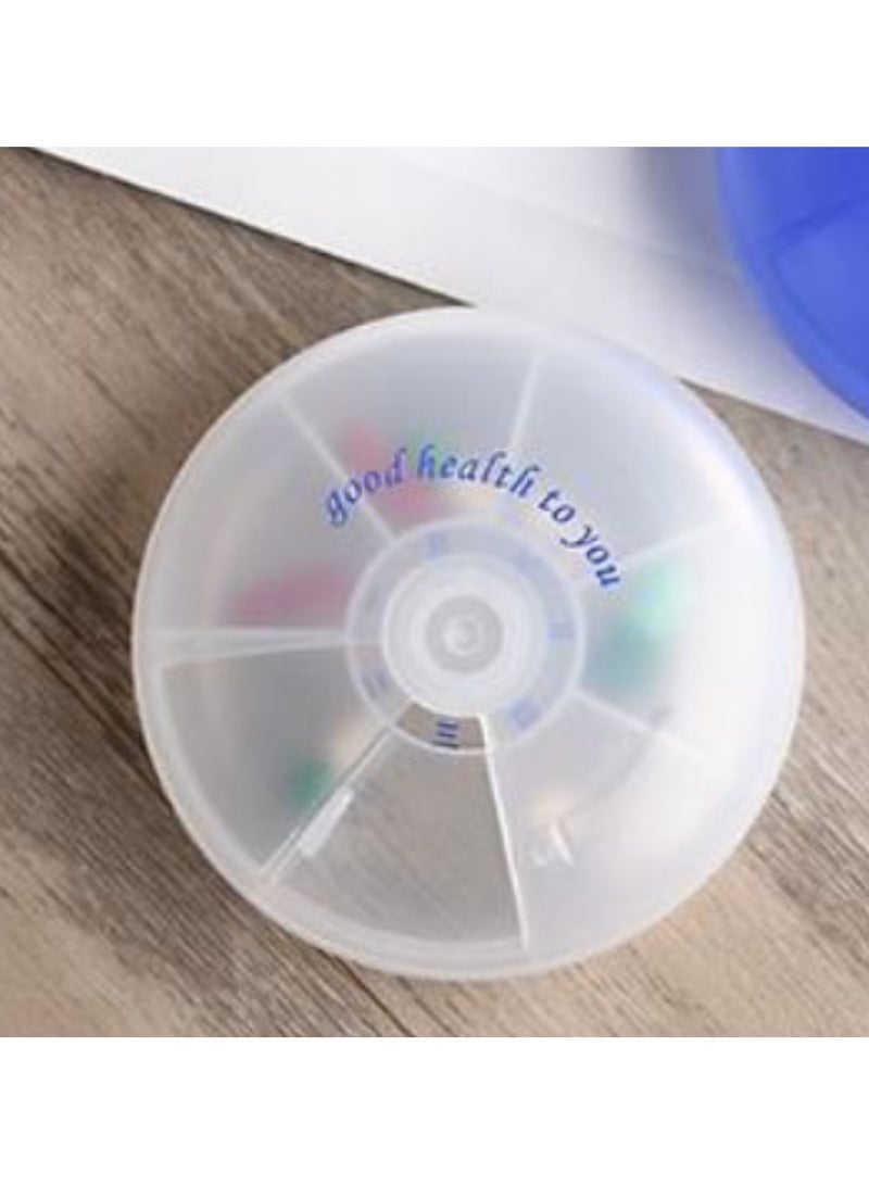 Transperant Weekly 7 - Pills Organiser Supplements Vitamins | East to Carry Travel | Home | Office | Round Box - Image 3