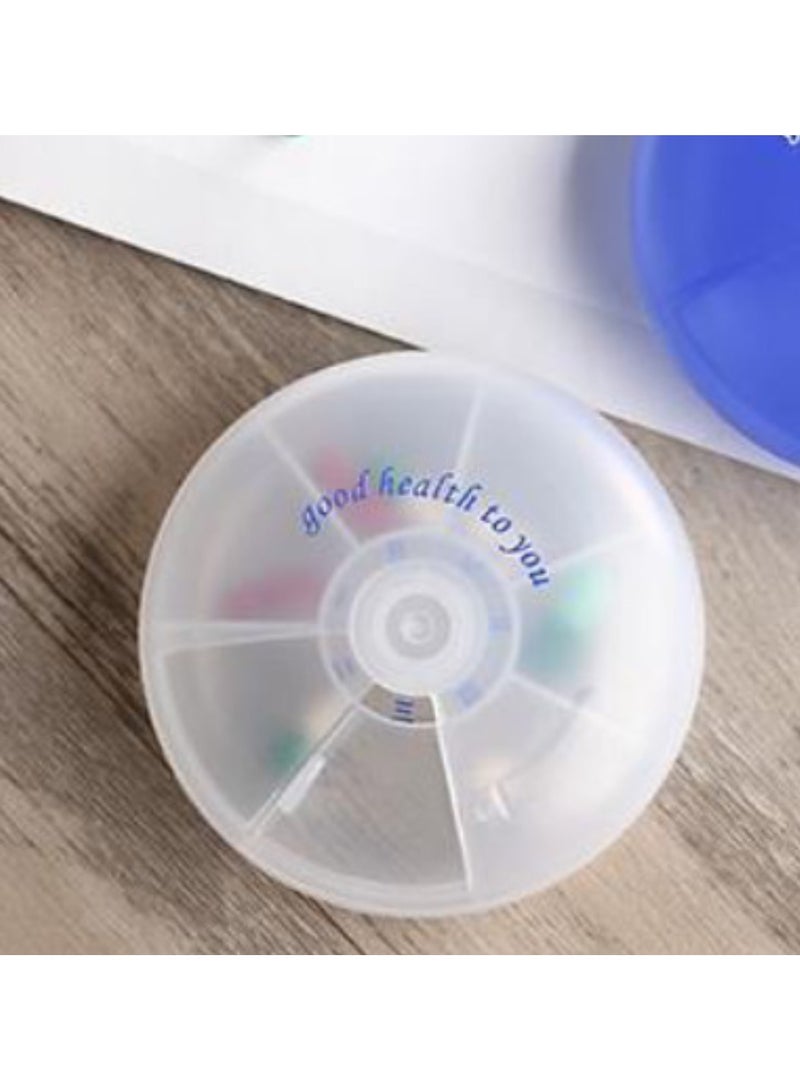 Transperant Weekly 7 - Pills Organiser Supplements Vitamins | East to Carry Travel | Home | Office | Round Box - Image 5