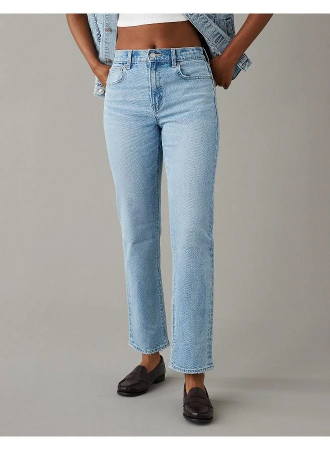 American Eagle AE Stretch Super High-Waisted Ankle Straight Jean