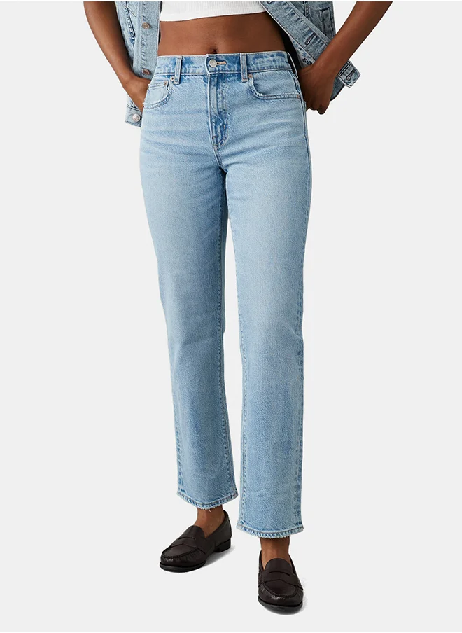 امريكان ايجل AE Stretch Super High-Waisted Ankle Straight Jean