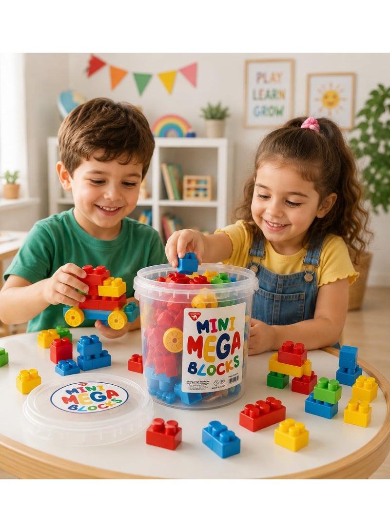 Mega Bloks Mini Mega Building Blocks Set – 64 Large Colorful Construction Pieces with Storage Bucket – Creative Educational Building Toy for Imagination, Logic and Fine Motor Skills - Image 3