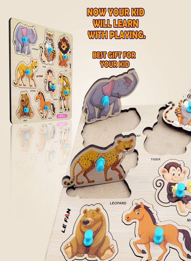 Lefan® Kids Fort Pre Nursery Educational Jigsaw Puzzles for Adults Kids Learning Toys Kit Board Game 4 pcs Set of ABCD Alphabets Numbers Animals & Sea Animals Educational Toy - Image 4