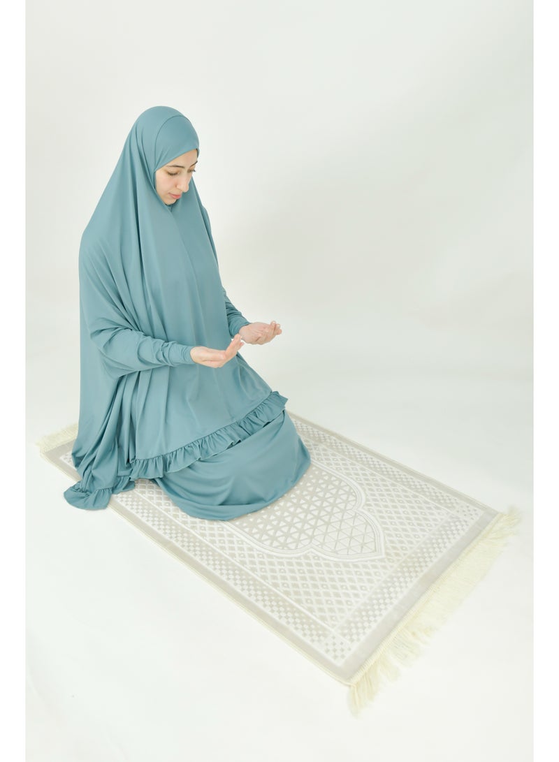 DAMAS COLLECTION Two Piece Islamic prayer dress women with sleeve - Prayer Clothes for Women - Prayer Abaya For women - Jilbab 2 piece, Umrah essentials for women - Prayer set - Image 4