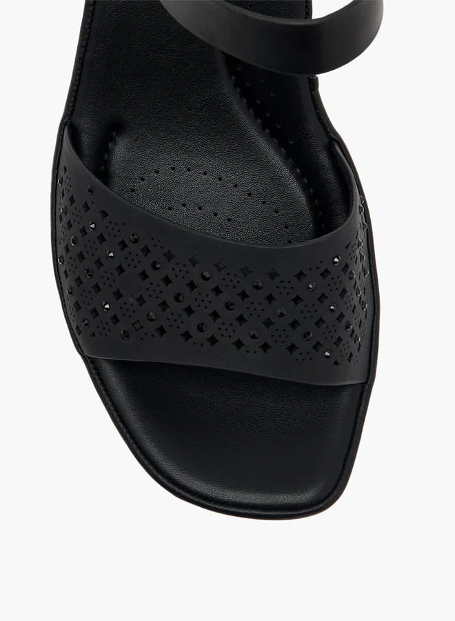 Le Confort Women Laser Cut Strap Sandals with Block Heels