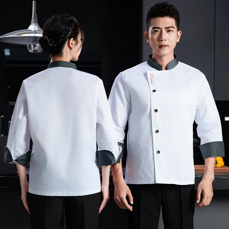 New Catering Chef Work Clothes Long Sleeve Clothes For Men And Women Plus Size Suit Restaurant Restaurant Kitchen Uniform Enlarge - Image 1