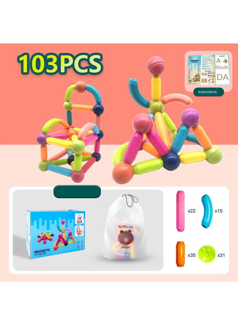 general 103-Piece Magnetic Toy Set Multicolor For Making Different Shapes 3+ Years Age Group - Image 1
