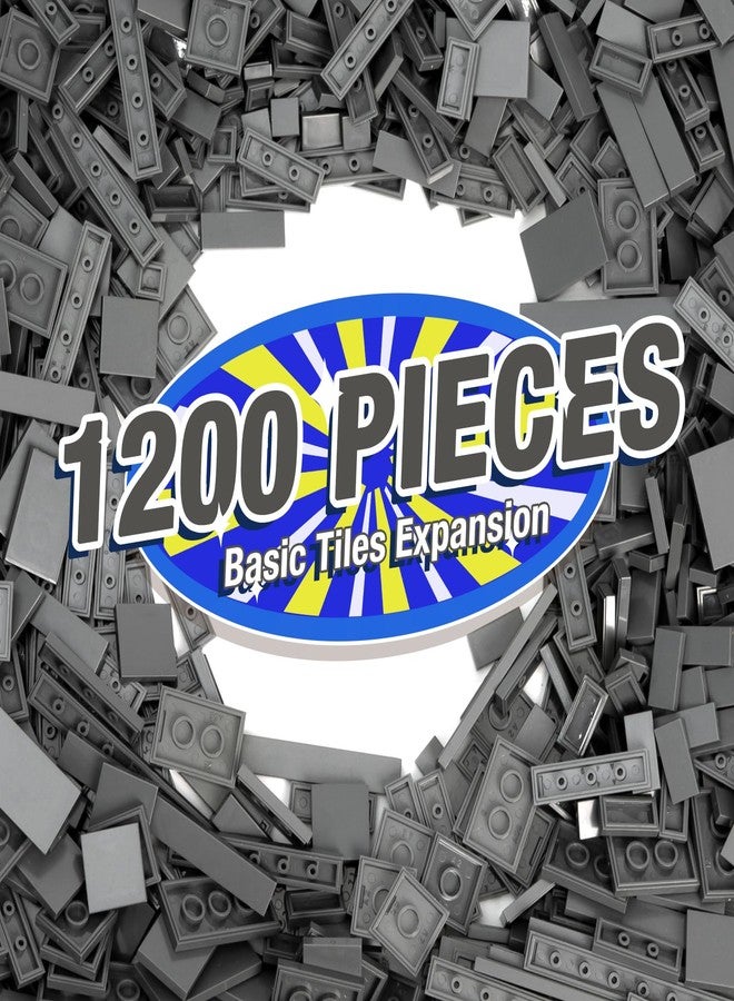 MANNIDOO 1200 Pieces Flat Pieces, 9 Sizes Classic Moc Parts and Pieces Tiles Expansion Set - Compatible with Lego and All Major Brands, Building Bricks Bulks for Smooth Surface, Dark Grey - Image 1