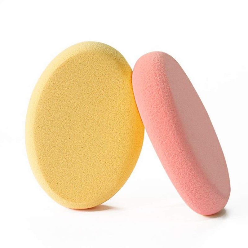 Oval Puff 2 Packs Skin Tone and Pink Makeup Egg Air Cushion Puff Beauty Egg Foundation Sponge Professional Makeup Sponge Wet and Dry