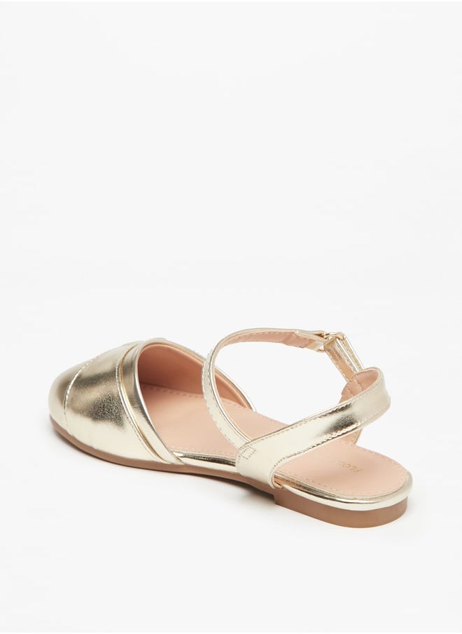 Flora Bella By Shoexpress - Girl's Embellished Ballerinas With Hook And Loop Closure - Image 1