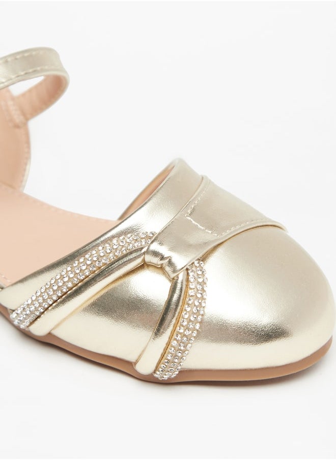 Flora Bella By Shoexpress - Girl's Embellished Ballerinas With Hook And Loop Closure - Image 1