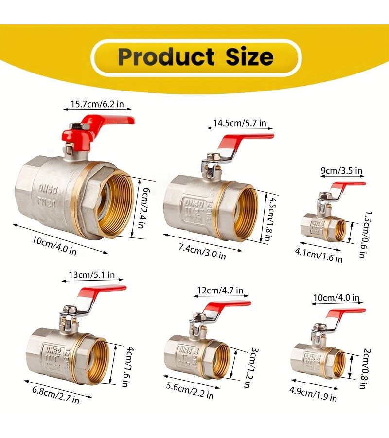 1 قطعة صمام كروي نحاسي SV600W25 DN15 DN20 DN25 مفتاح مياه نحاسي بالكامل مقاوم لدرجات الحرارة العالية بخيط قياسي للاستخدام المنزلي - Image 2