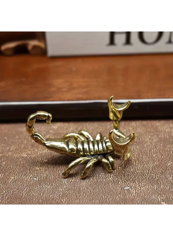 Vintage Brass Scorpion Pen Holder Elegant Golden Finish Intricate Design for Home Or Office Desk Decor Unique Gift Idea Artistic Scorpion Design Detailed Craftsmanship - Image 5