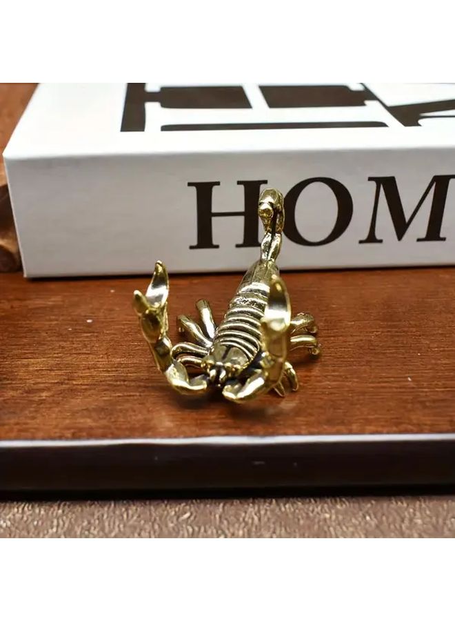 Vintage Brass Scorpion Pen Holder Elegant Golden Finish Intricate Design for Home Or Office Desk Decor Unique Gift Idea Artistic Scorpion Design Detailed Craftsmanship - Image 2