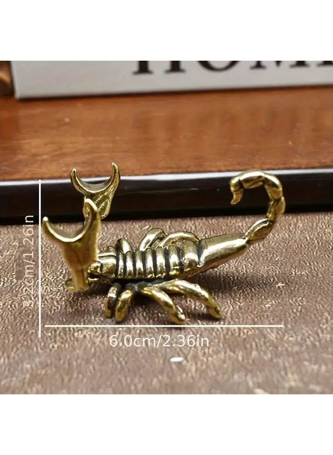 Vintage Brass Scorpion Pen Holder Elegant Golden Finish Intricate Design for Home Or Office Desk Decor Unique Gift Idea Artistic Scorpion Design Detailed Craftsmanship - Image 3