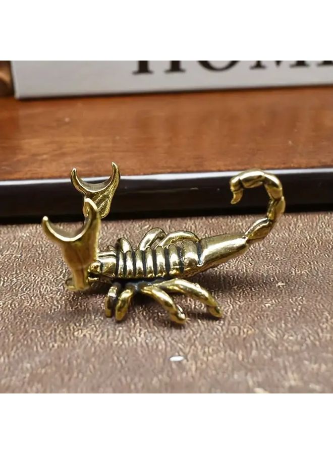 Vintage Brass Scorpion Pen Holder Elegant Golden Finish Intricate Design for Home Or Office Desk Decor Unique Gift Idea Artistic Scorpion Design Detailed Craftsmanship - Image 4